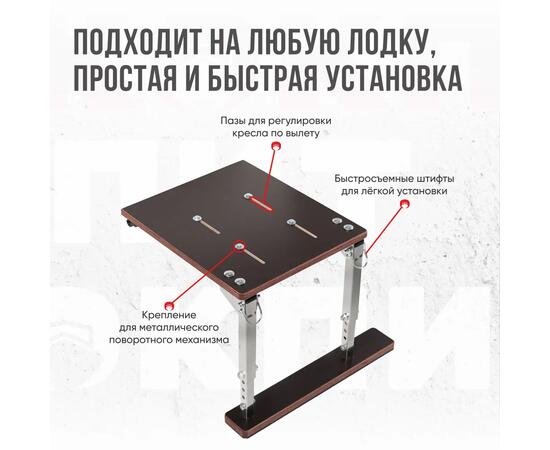 Кресло Кокпит Lite в комплекте с опорой (нерж.), синий (морской винил), Цвет: синий, Толщина: 40/40 мм, фото , изображение 7