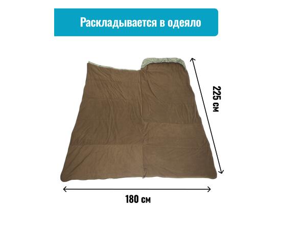 Спальный мешок одеяло с капюшоном ThermoProActive -20 (225x90) оливка светлая, Цвет: олива светлая, Размер: 225x90, фото , изображение 7
