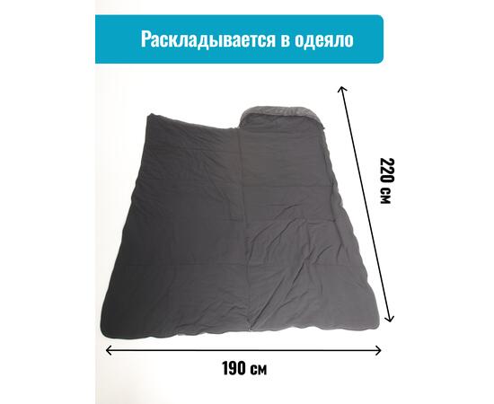 Спальный мешок одеяло с капюшоном ThermoProActive -20 (225x90) черный, Цвет: черный, Размер: 225x90, фото , изображение 7