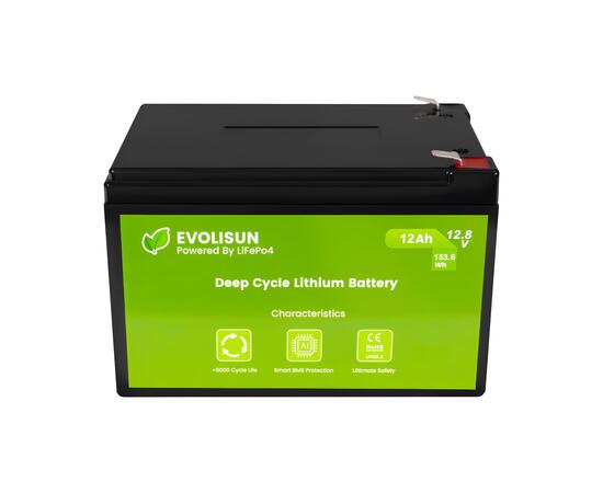 Аккумулятор EVOLISUN LiFePO4 12.8 V, 12 Ah (20A), фото , изображение 2