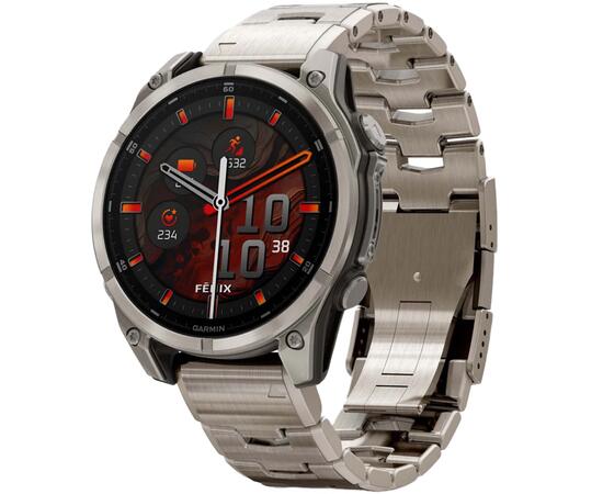 Умные часы Garmin Fenix 8 Amoled Sapphire 47 mm vented titanium bracelet, фото 