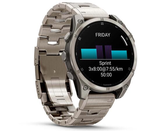 Умные часы Garmin Fenix 8 Amoled Sapphire 47 mm vented titanium bracelet, фото , изображение 2