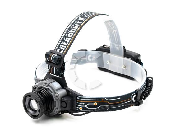 Фонарь налобный "СИБИРСКИЙ СЛЕДОПЫТ-Вольт-М", 1 LED, zoom, аккум. 220В/60/, фото 
