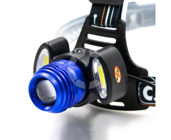 Фонарь налобный "СИБИРСКИЙ СЛЕДОПЫТ-Лайт", 1 LED + 2 COB, zoom, аккум. 220В/60/, фото , изображение 3