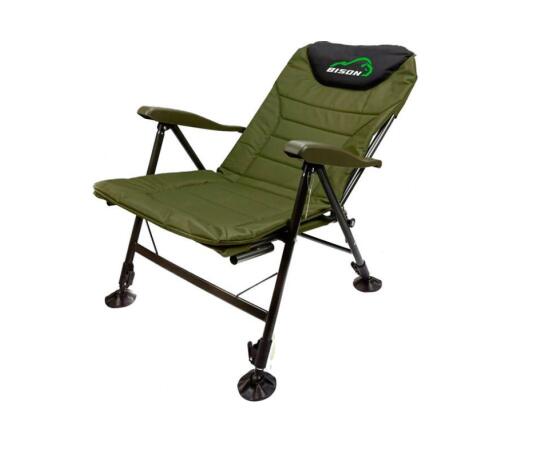Кресло карповое складное Bison HBA-1010-S с подставкой для ног, фото , изображение 2