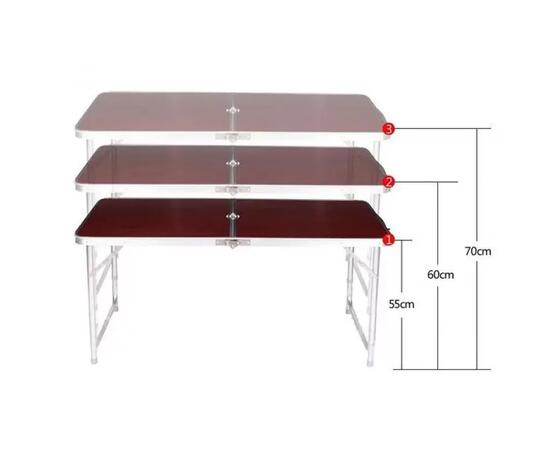 Стол туристический Bison 60*120см (темное дерево) + 4 стула / C-4-60*120-WD, Цвет: темное дерево, Размер: 120х60 см, фото , изображение 3