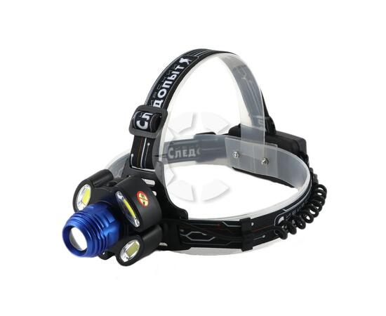 Фонарь налобный "СИБИРСКИЙ СЛЕДОПЫТ-Стильб", 1 LED + 4 COB, zoom, аккум. 220В/60/, фото 