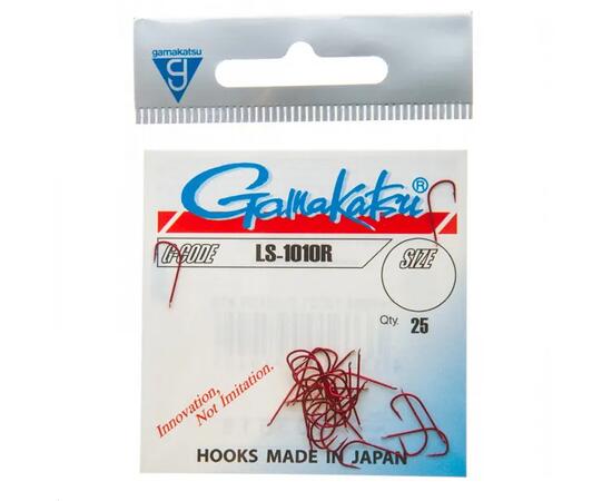 Крючки GAMAKATSU LS-1010R (RED) size 012, 25st, фото 