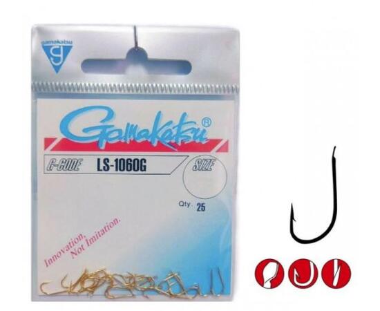 Крючки GAMAKATSU LS-1060G (GOLD) size 012, 25st, фото 