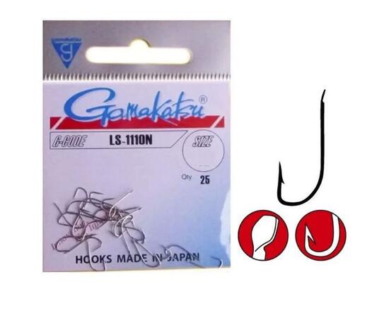Крючки GAMAKATSU LS-1110N (NICKEL) size 014, 25st, фото 