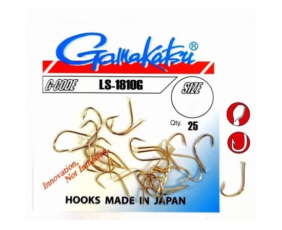 Крючки GAMAKATSU LS-1810G HOOKS GOLD #12, фото 