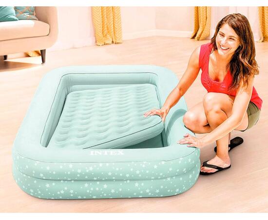 Кровать детская intex travel 2-in-1 107х168х25 см + насос Intex 66810, фото , изображение 3