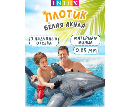 Плотик для плавания большая белая акула Intex 57525, фото , изображение 3