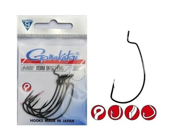 Крючки GAMAKATSU HOOK WORM OFFSET EWG NS /0, фото 