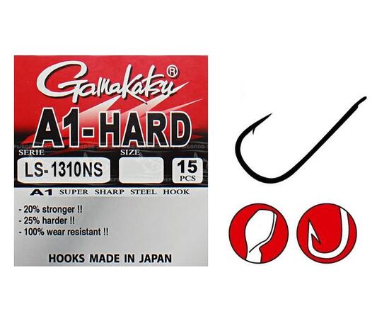 Крючки GAMAKATSU A1 LS-1310NS size 010, 15st, Размер: 10, фото 
