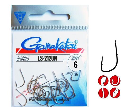 Крючки GAMAKATSU LS-2120N (NICKEL), size 004, фото 