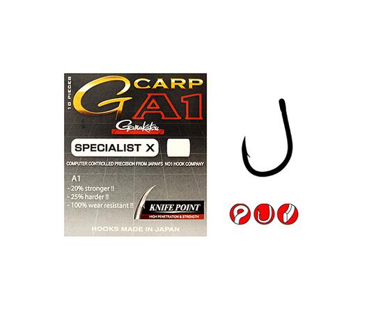 Крючки GAMAKATSU G-CARP A1 SPECIALIST X  Knife Point,size 002, 10st, Размер: 2, фото 
