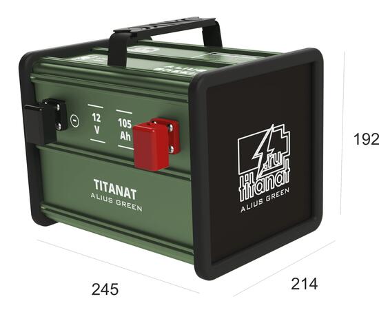 Аккумулятор литиевый Titanat 12V 105Ah LiFePO4 ALIUS GREEN, фото , изображение 3