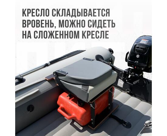 Кресло Кокпит Pro Black c формованным ППУ в комплекте с опорой с занижением 60 мм., (сталь), серый комби, черная стойка, Цвет: серый комби и черная стойка, Толщина: 60/120 мм, фото , изображение 4