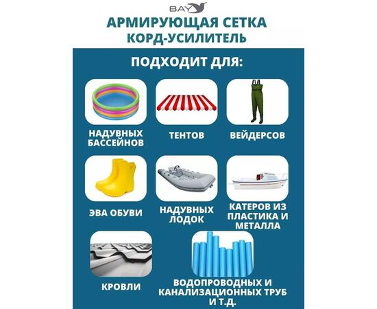 Армирующая сетка корд-усилитель жидких латок 400 см2, фото , изображение 2