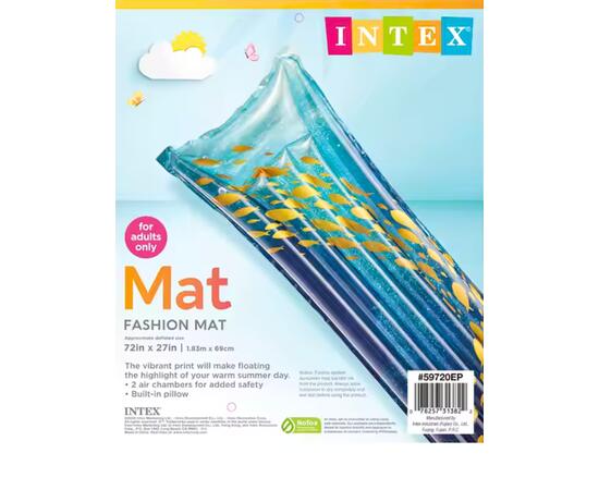 Надувной матрас стильный Intex 59720, Размер: 183 х 69 см, Расцветка: рыбки, фото , изображение 8