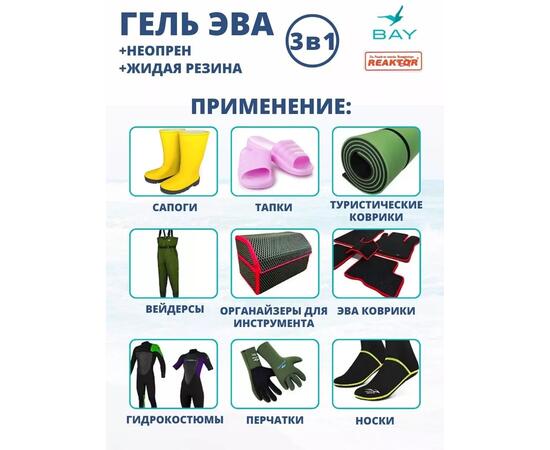 3в1 Гель Эва + неопрен +жидкая резина черный 15 мл., фото , изображение 2