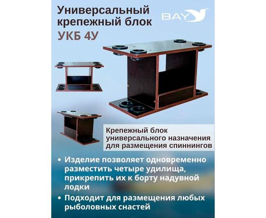 Готовый набор: Столик для лодки ПВХ + Крепление эхолота 7-9", Универсальный крепежный блок с отверстиями под 4 удилища (УКБ 4У), фото , изображение 3