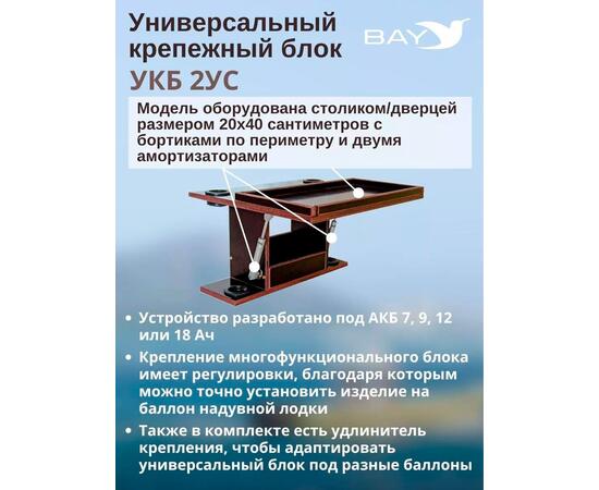 Готовый набор: Столик для лодки ПВХ + Крепление экрана эхолота 10". УКБ с отверстиями под 2 удилища + столик/дверца (УКБ 2УС), фото , изображение 5