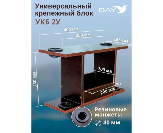 Готовый набор: Столик для лодки ПВХ + Крепление экрана эхолота 10", УКБ с отверстиями 2 удилища (УКБ 2У) Универсальный крепежный блок, фото , изображение 2