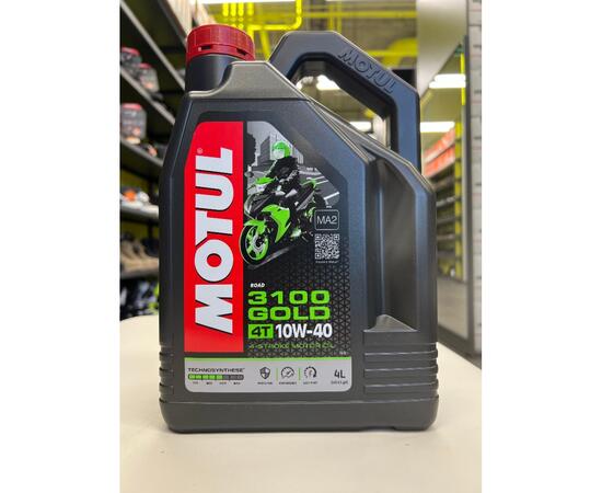 Масло Motul 3100 Gold 10W40 4T моторное, полусинтетическое для четырехтактных двигателей мотоциклов, 4 литра, фото 
