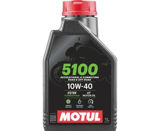 Масло Motul 5100 10W40 4T моторное, полусинтетическое для четырехтактных двигателей мотоциклов, 1 литр, фото 