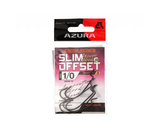 Крючок AZURA Slim Offset Worm Hook №2/0 5шт, фото , изображение 2