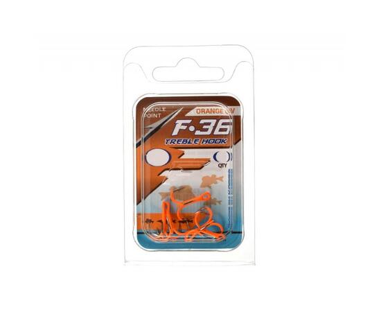 Крючок тройной FLAGMAN Treble hook F36 Orange №4 5шт, шт, фото , изображение 2
