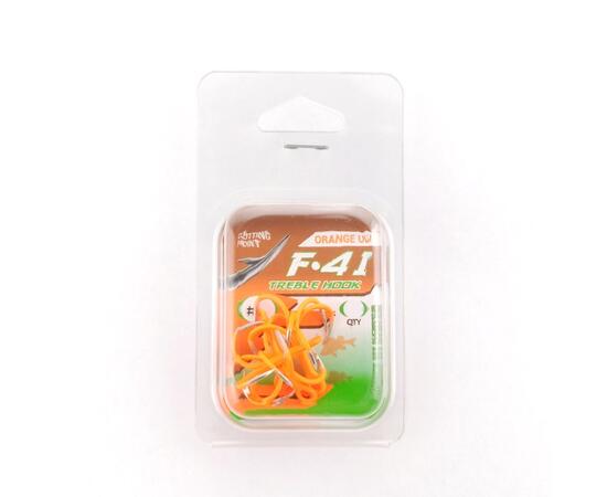 Крючок тройной FLAGMAN Treble hook F41 Orange №4 5шт, шт, фото , изображение 2