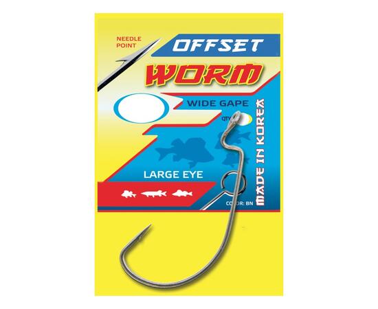 Крючок FLAGMAN Wide Range Worm Big Eye №2, 9 шт., фото , изображение 2