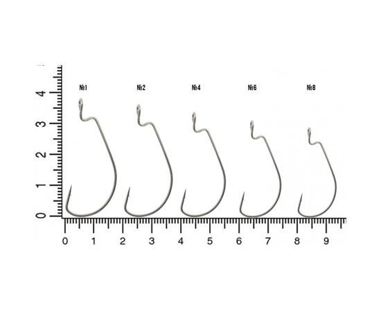 Крючок FLAGMAN Wide Range Worm Big Eye №1/0,  8шт., фото , изображение 3