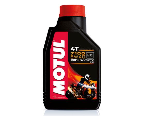 Масло Motul 7100 5W40 4T моторное, 100% синтетическое для четырехтактных двигателей мотоциклов, 1 литр, фото 