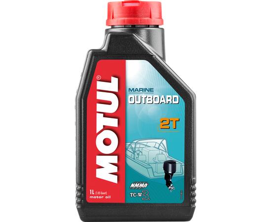 Масло Motul OUTBOARD 2T моторное, минеральное для двухтактных двигателей подвесных лодочных двигателей, 1 литр, фото 