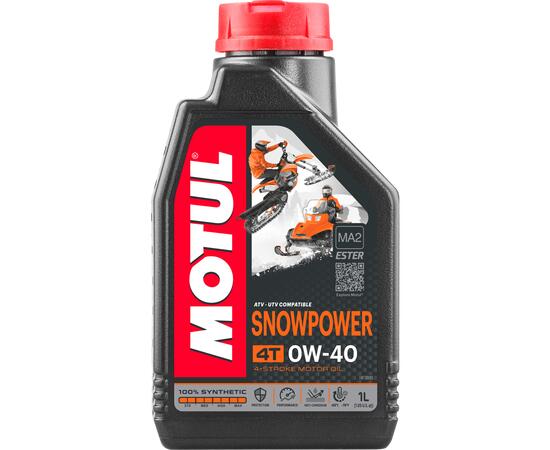 Масло Motul SNOWPOWER 4T 0W40 моторное, 100% синтетическое для четырехтактных двигателей снегоходов, 1 литр, фото 