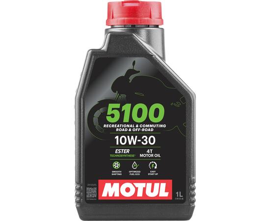 Масло Motul 5100 10W30 4T моторное, полусинтетическое для четырехтактных двигателей мотоциклов, 4 литра, фото 