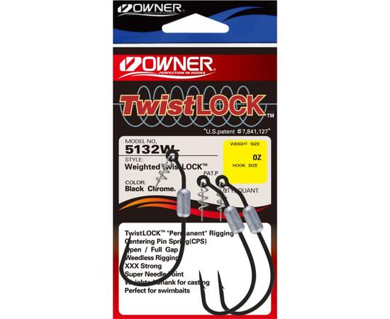 Крючок OWNER Weighted Twist Lock BC №5/0 3шт, фото 