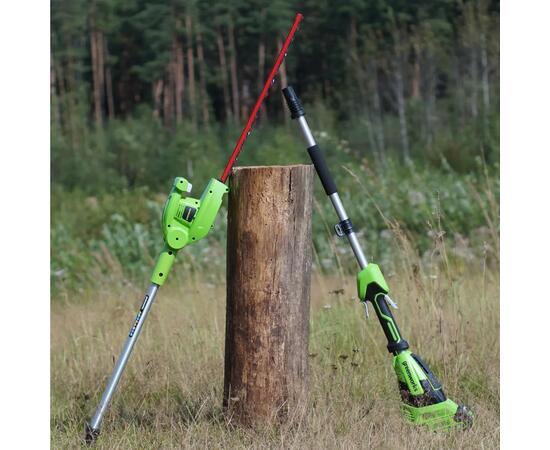 Кусторез штанговый аккумуляторный Greenworks G40PHА 40В, фото , изображение 4
