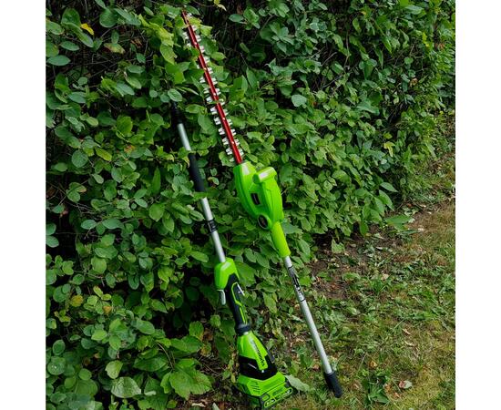 Кусторез штанговый аккумуляторный Greenworks G40PHА 40В, фото , изображение 3