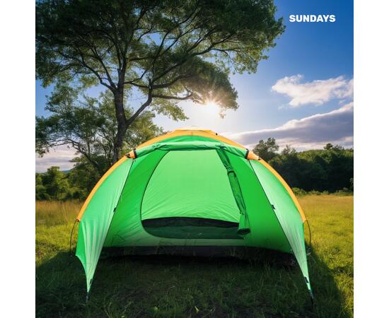 Палатка Sundays Camp 4 ZC-TT042-4 (зеленый/оранжевый), фото , изображение 6