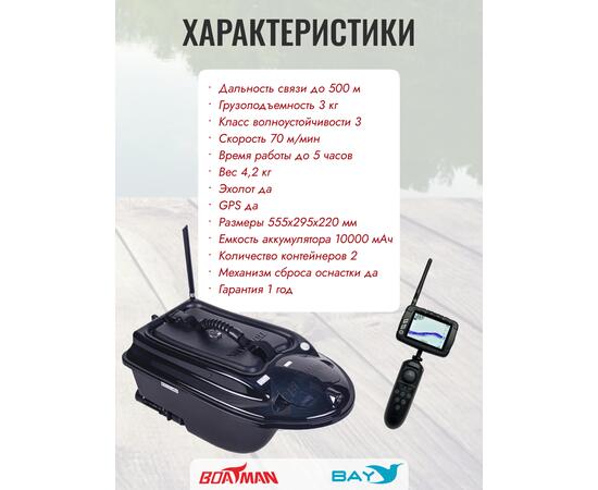 Прикормочный кораблик Boatman Actor Plus Sonar Black, фото , изображение 10