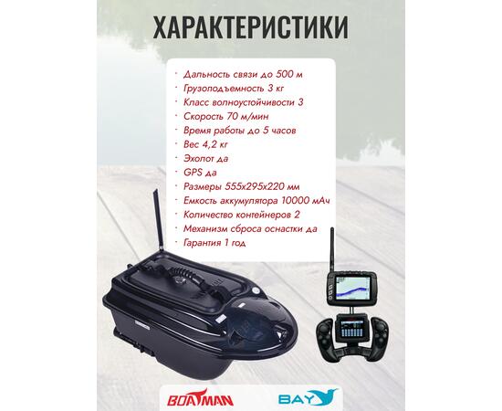 Прикормочный кораблик Boatman Actor Plus Pro Black, фото , изображение 10