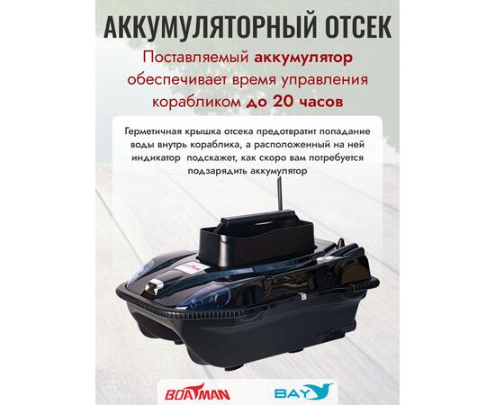 Прикормочный кораблик Boatman Leader Pro Black, фото , изображение 5