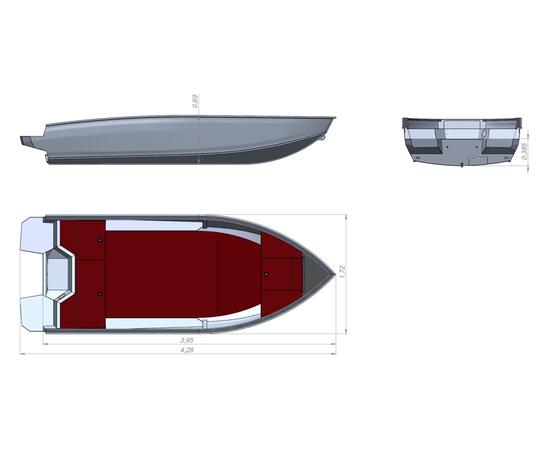 Алюминиевая лодка Xstream 400 комплектация FISH, фото , изображение 3