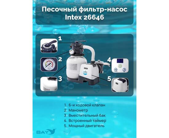 26646 Насос с песочным фильтром Intex, 7900 л/ч (220-240 вольт), фото , изображение 3