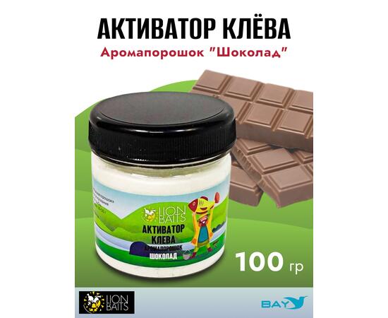 Lion Baits Активатор клева Аромапорошок "Шоколад" 100гр, Вкус: Шоколад, Расцветка: белый, фото 